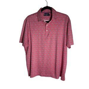 Cremieux Classics 100% Supima Cotton Golf-Leisure Red Polo W/Blue Design - XL
